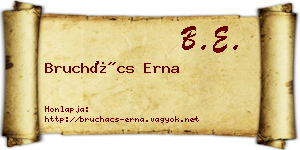 Bruchács Erna névjegykártya